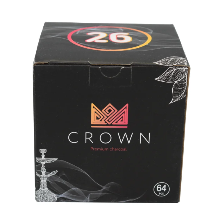 Κάρβουνα ναργιλέ Crown Premium Charcoal 1kg 26mm – συσκευασία μπροστινή όψη
