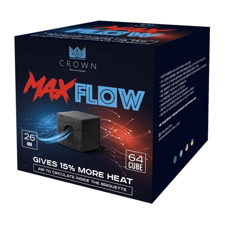 Συσκευασία Crown MaxFlow coconut charcoal 26mm με τεχνολογία αυξημένης θερμότητας