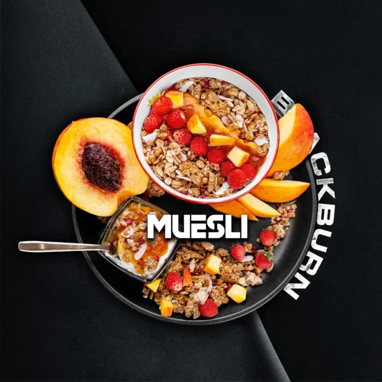Καπνός ναργιλέ Blackburn Muesli 50gr — μούσλι με ροδάκινο και φράουλα